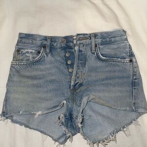 Agolde Light Blue Jean Shorts